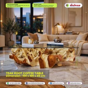 Teak Root Coffee Table 100 x 100 x 45 cm - Square Coffee Table