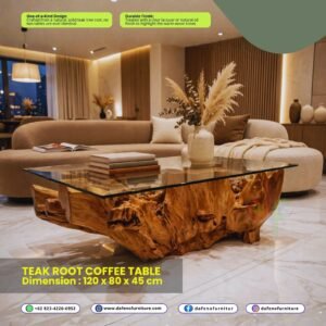 Teak Root Coffee Table 120 x 80 x 45 cm - Medium Rectangular Coffee Table