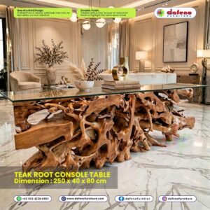Teak Root Console Table 250 x 50 x 80 cm - Extra Large Natural Console